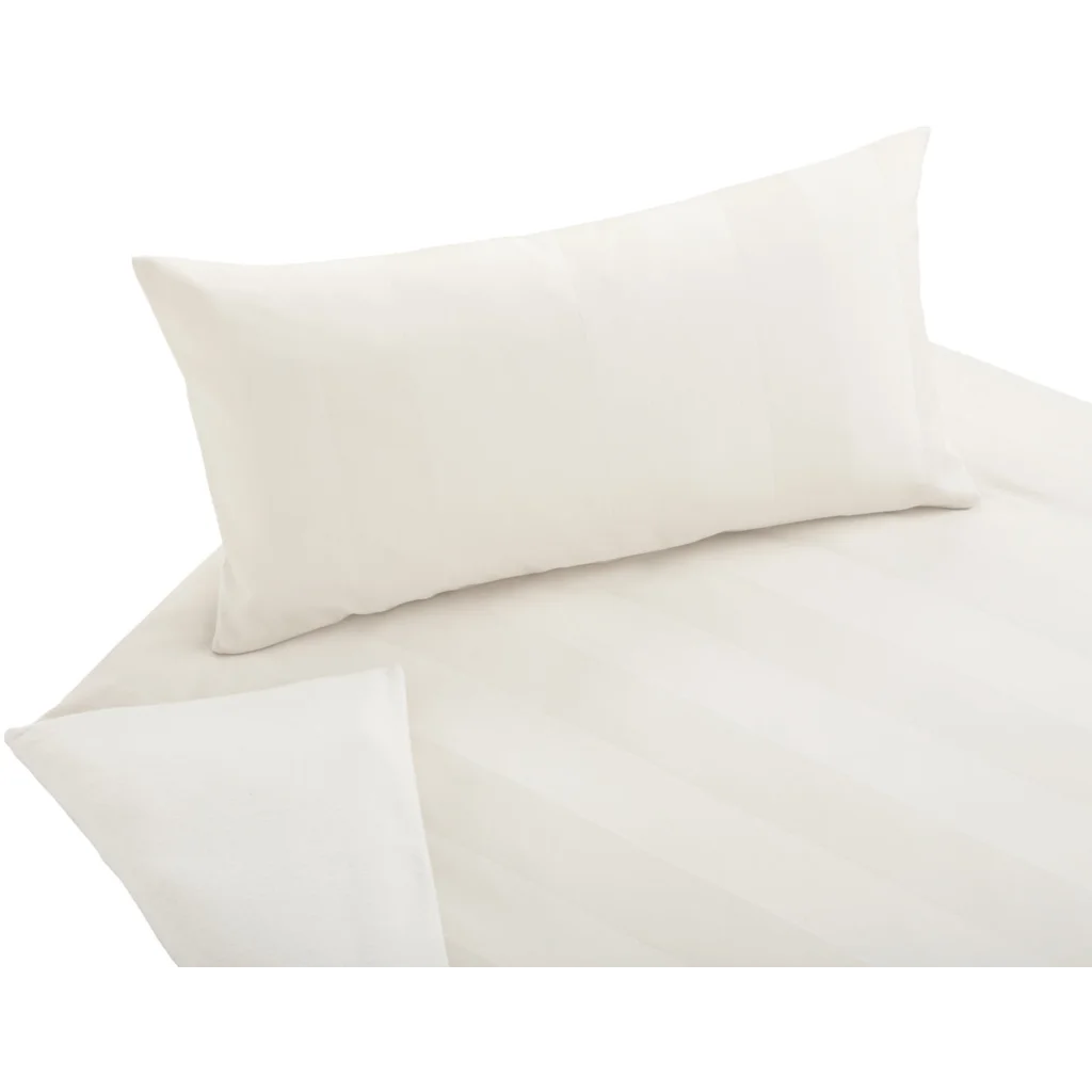 Bio Edel-Biber+Satin Wendebettwäsche Tandem Garnitur in Creme+Creme Creme von Cotonea Größe 155x220 + 80x80 cm