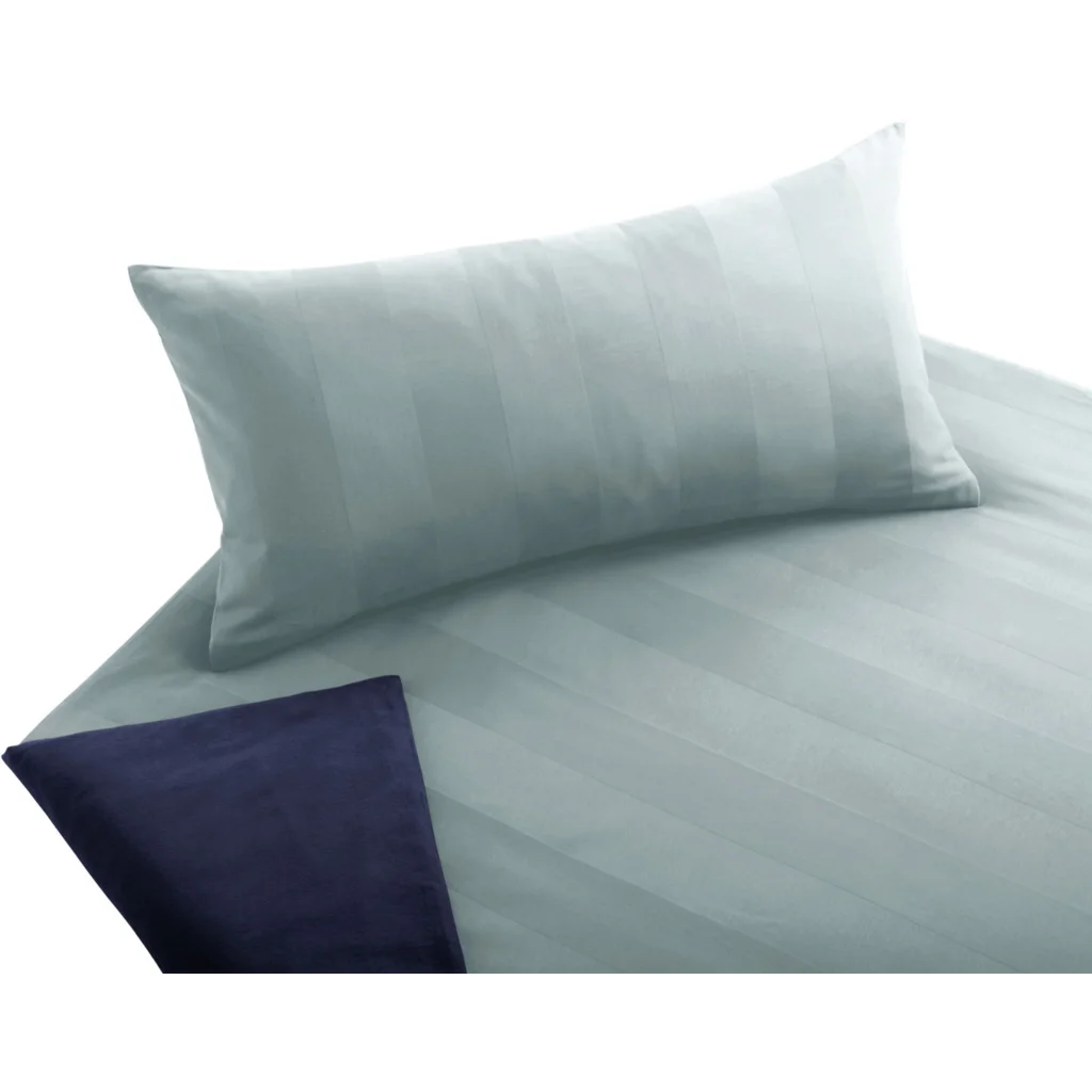 Bio Edel-Biber+Satin Wendebettwäsche Tandem Kissenbezug in Atlantik+Azurblau Blau von Cotonea Größe 40x80 cm