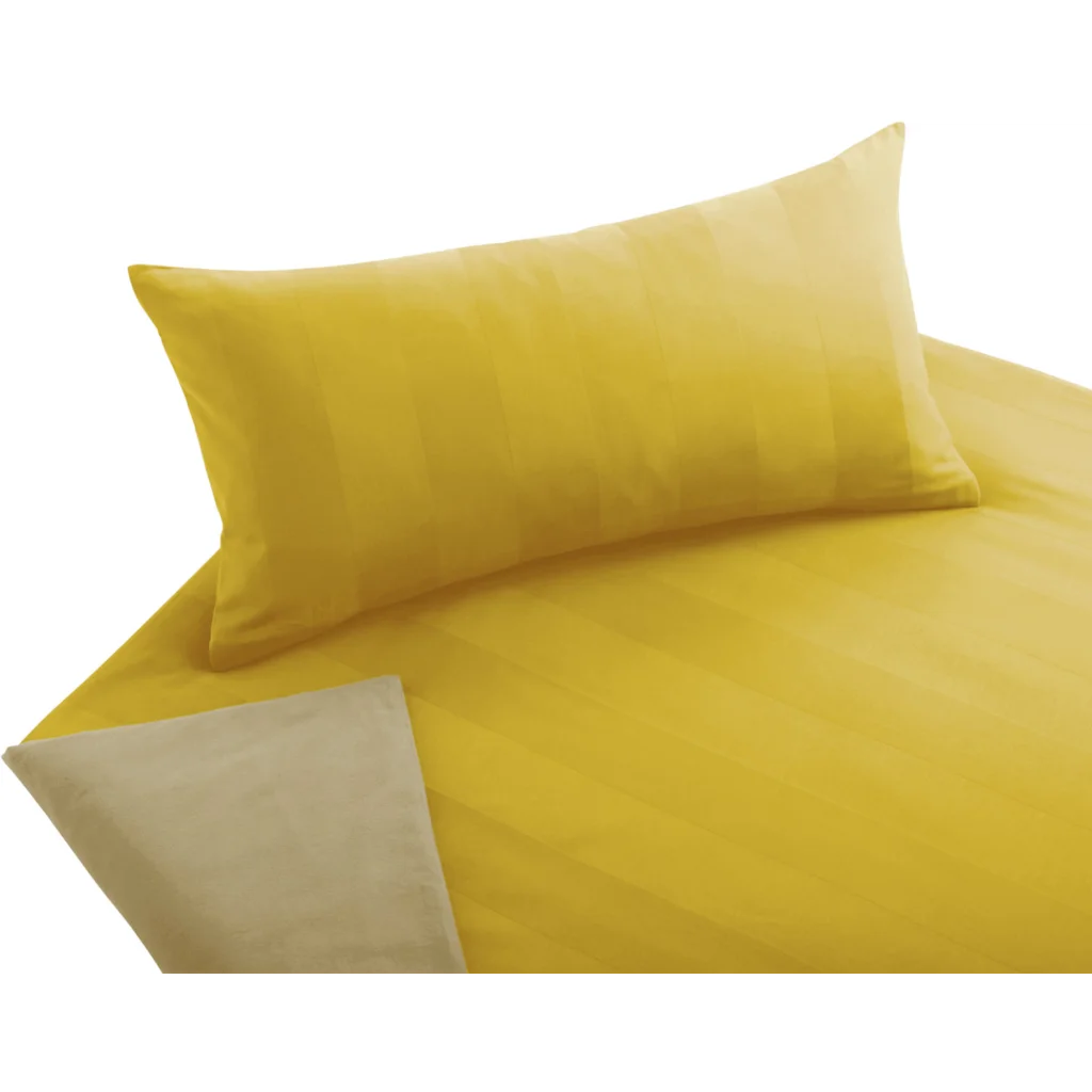 Bio Edel-Biber+Satin Wendebettwäsche Tandem Kissenbezug in Honig+Caramel Gelb+Braun von Cotonea Größe 40x80 cm