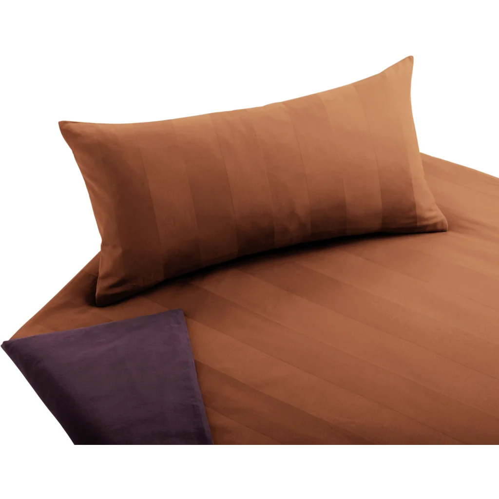Bio Edel-Biber+Satin Wendebettwäsche Tandem Kissenbezug in Orange+Kakao Orange+Braun von Cotonea Größe 40x80 cm