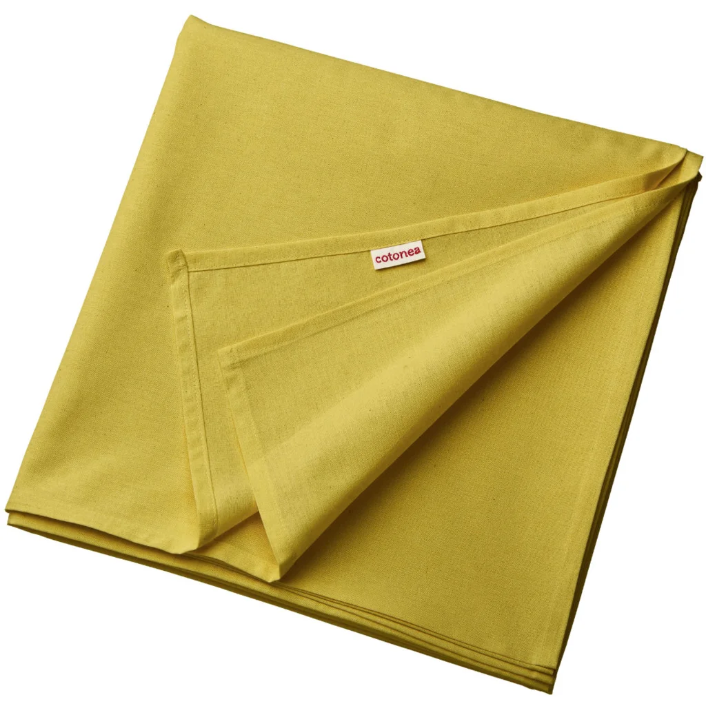 Bio Edel-Linon Bettlaken in Curry Gelb von Cotonea Größe 229x254 cm
