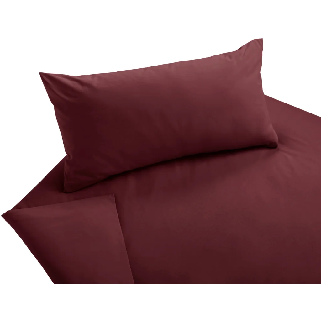 Bio Edel-Linon Bettwäsche Garnitur in Granat Rot von Cotonea Größe 135x200 + 40x80 cm