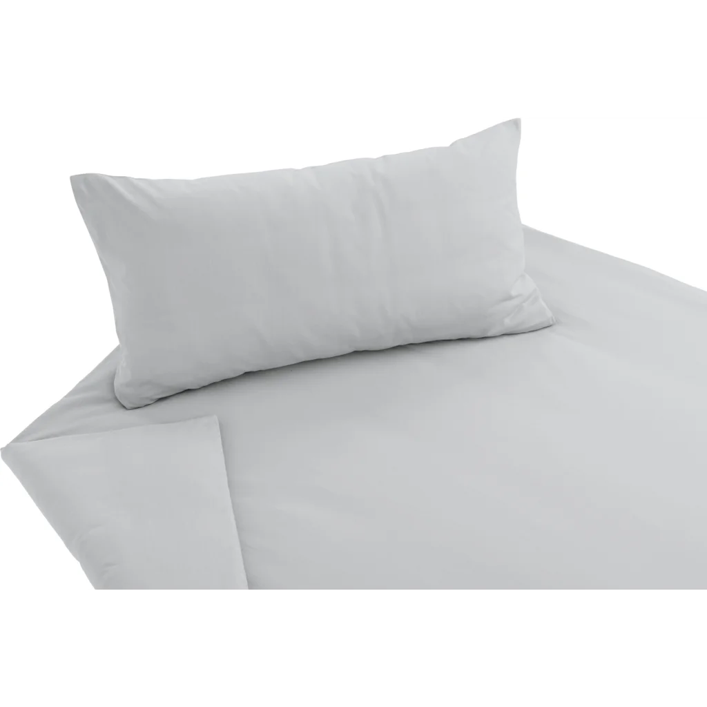 Bio Feinsatin Bettwäsche Premium Garnitur in Quarz Grau von Cotonea Größe 135x200 + 40x80 cm
