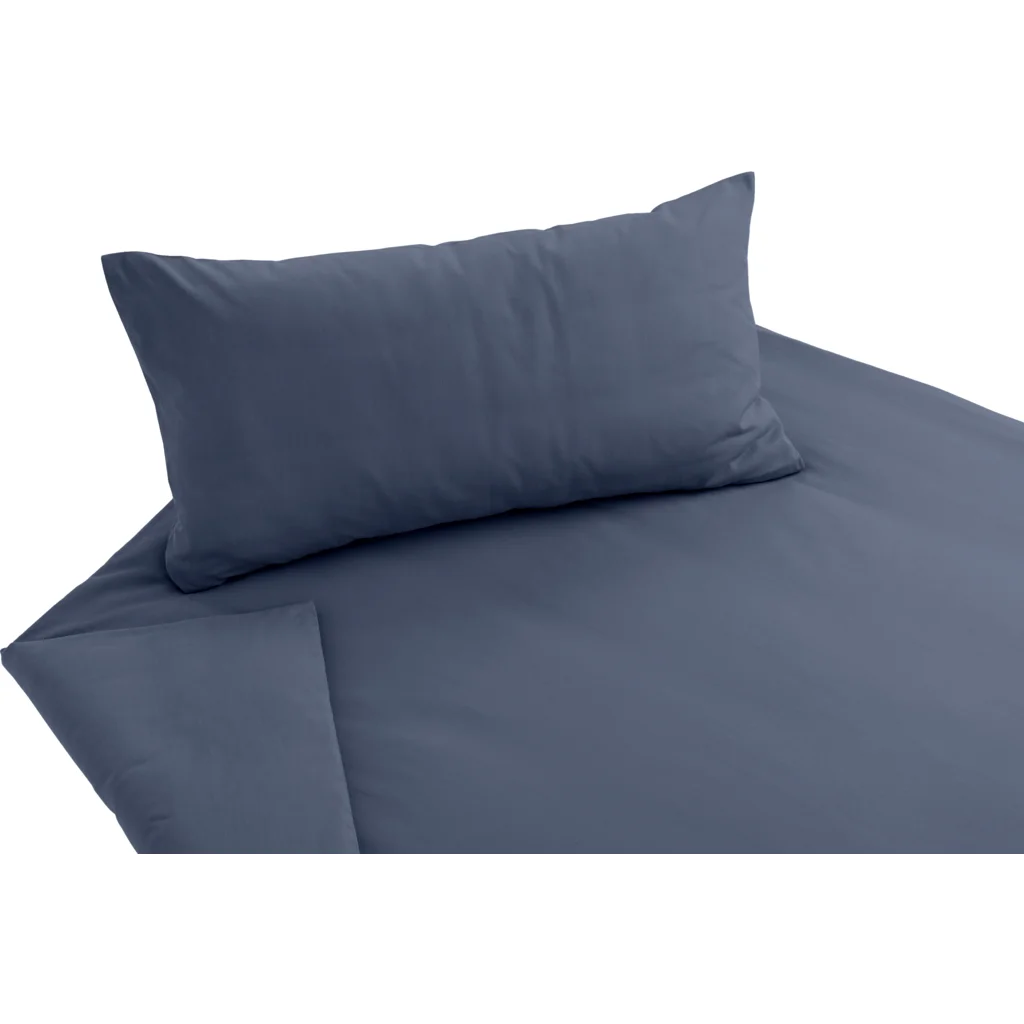 Bio Feinsatin Bettwäsche Premium Kissenbezug in Steinblau Blau von Cotonea Größe 40x40 cm