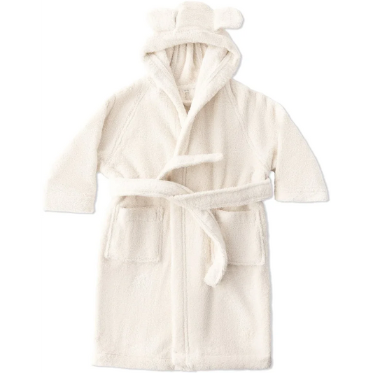 Bio Frottier Baby-+Kinder-Bademantel in Creme von Leela Cotton Größe 74+80