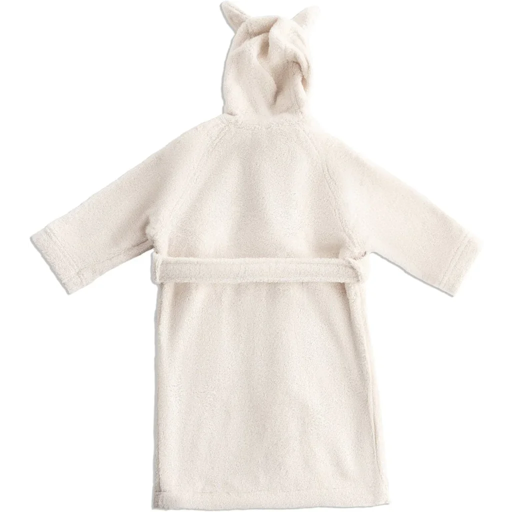 Bio Frottier Baby-+Kinder-Bademantel in Creme von Leela Cotton Größe 74+80