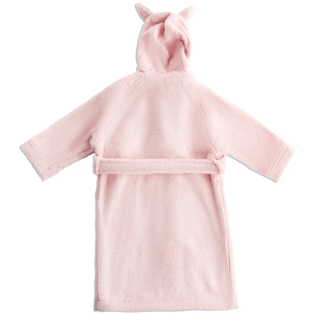 Bio Frottier Baby-+Kinder-Bademantel in Rosa von Leela Cotton Größe 74+80