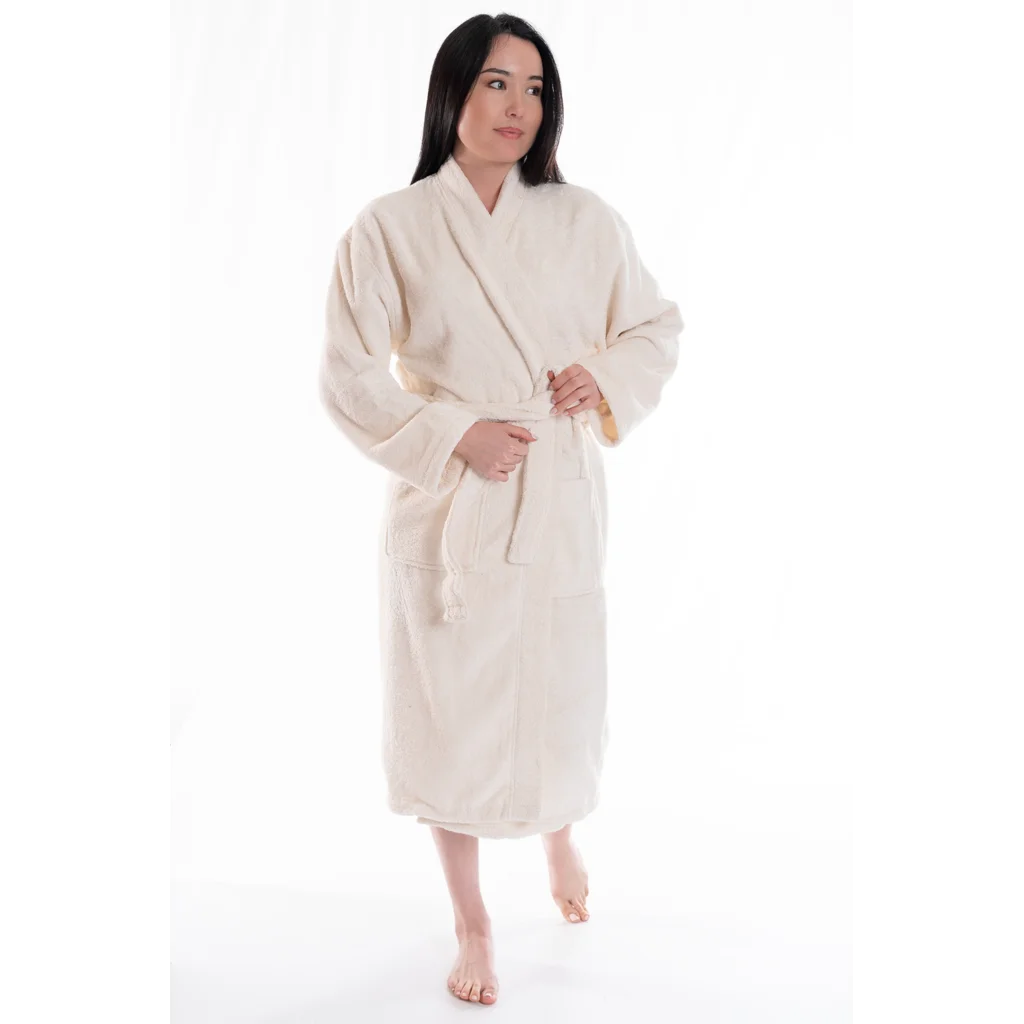Bio Frottier Bademantel in Creme von Ege Organics Größe XXL