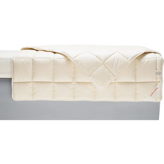Bio Ganzjahresbettdecke mit Füllung Baumwolle in Creme von Cotonea Größe 155x220 cm