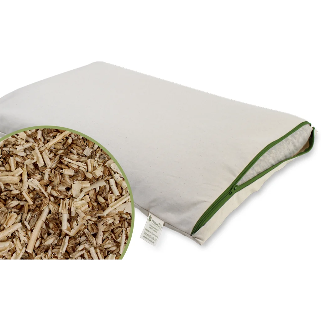 Bio Kissen mit Füllung Dinkelspelzen & Zirbenholz in Creme von mudis Größe 40x80 cm