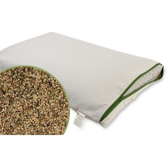 Bio Kissen mit Füllung Hirseschalen & Kräuter in Creme von mudis Größe 30x45 cm