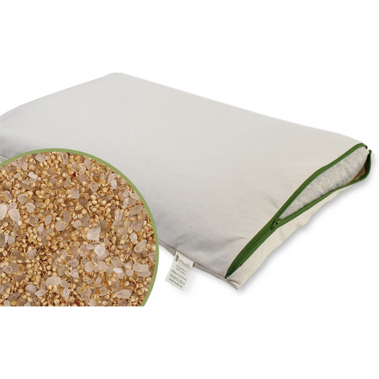Bio Kissen mit Füllung Hirseschalen & Kristallsalz in Creme von mudis Größe 30x45 cm