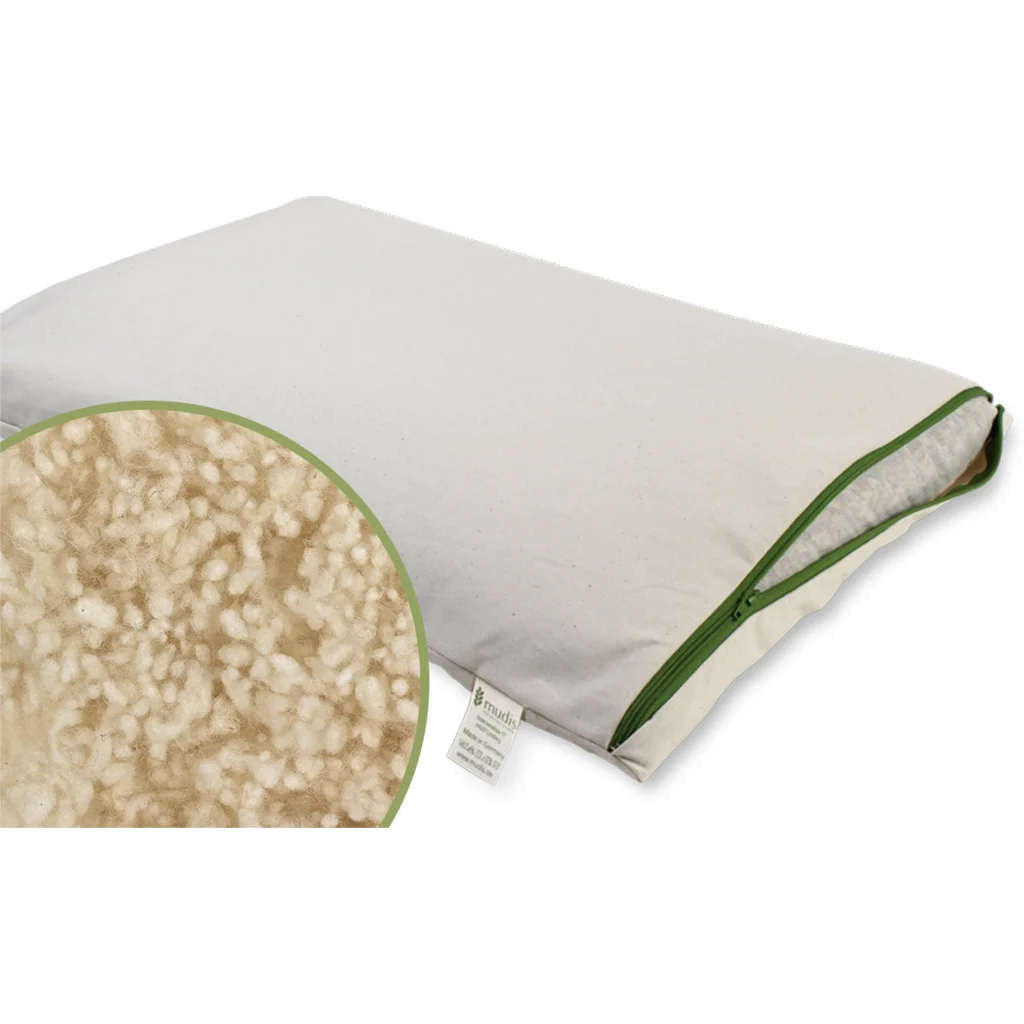 Bio Kissen mit Füllung Schafschurwolle in Creme von mudis Größe 40x80 cm