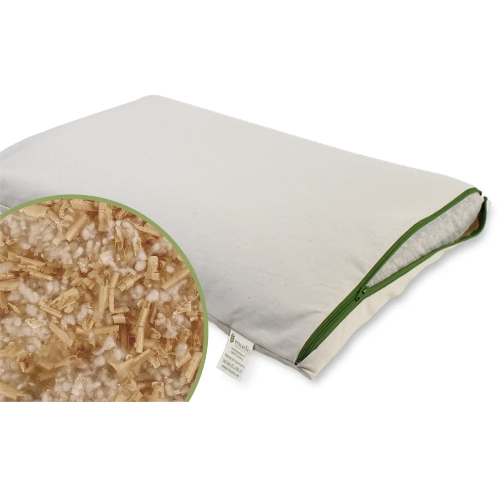 Bio Kissen mit Füllung Schafschurwolle & Zirbenholz in Creme von mudis Größe 40x80 cm