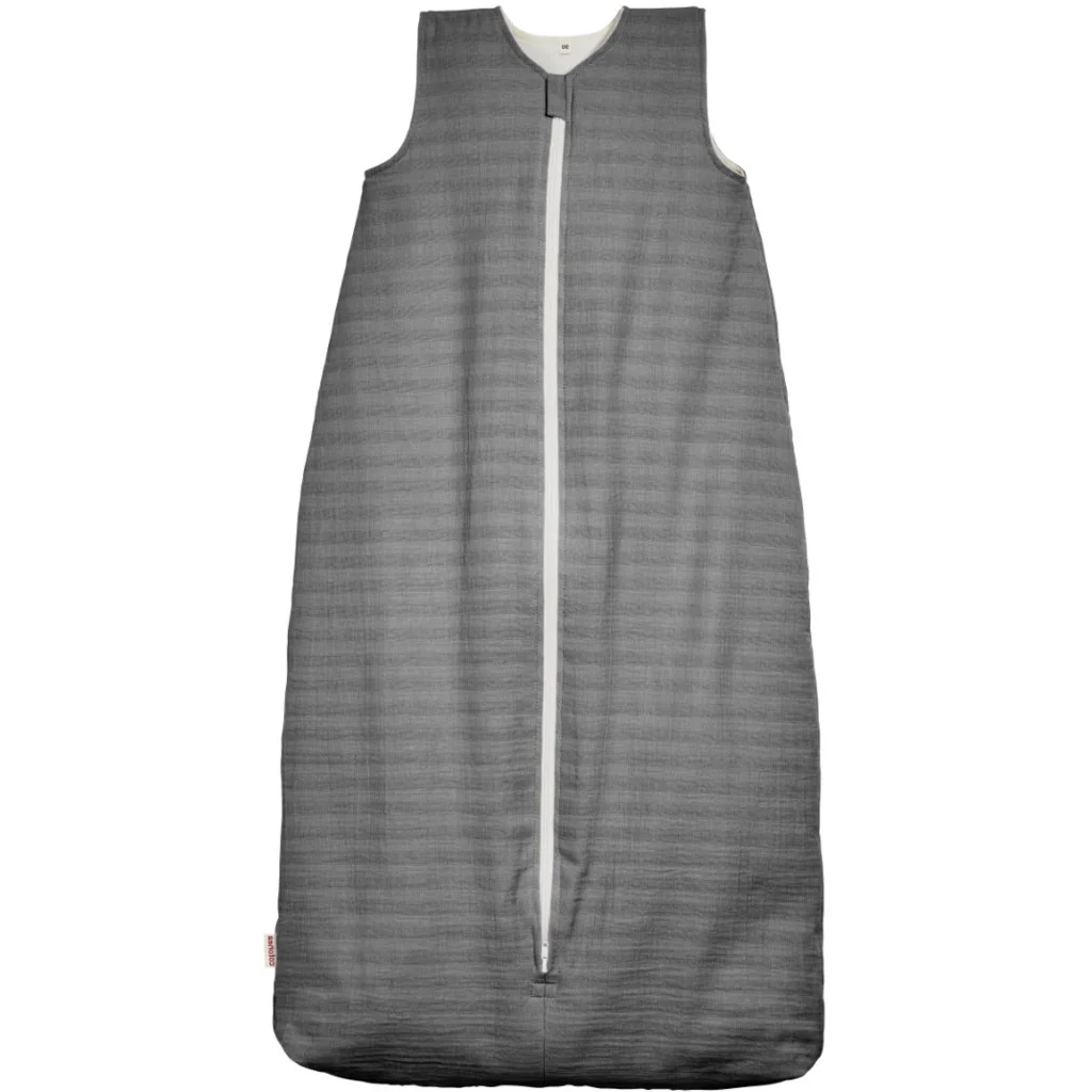 Bio Musselin Baby-Schlafsack mit Jerseyfutter in Anthrazit von Cotonea Größe 70 (ca. 76 cm)