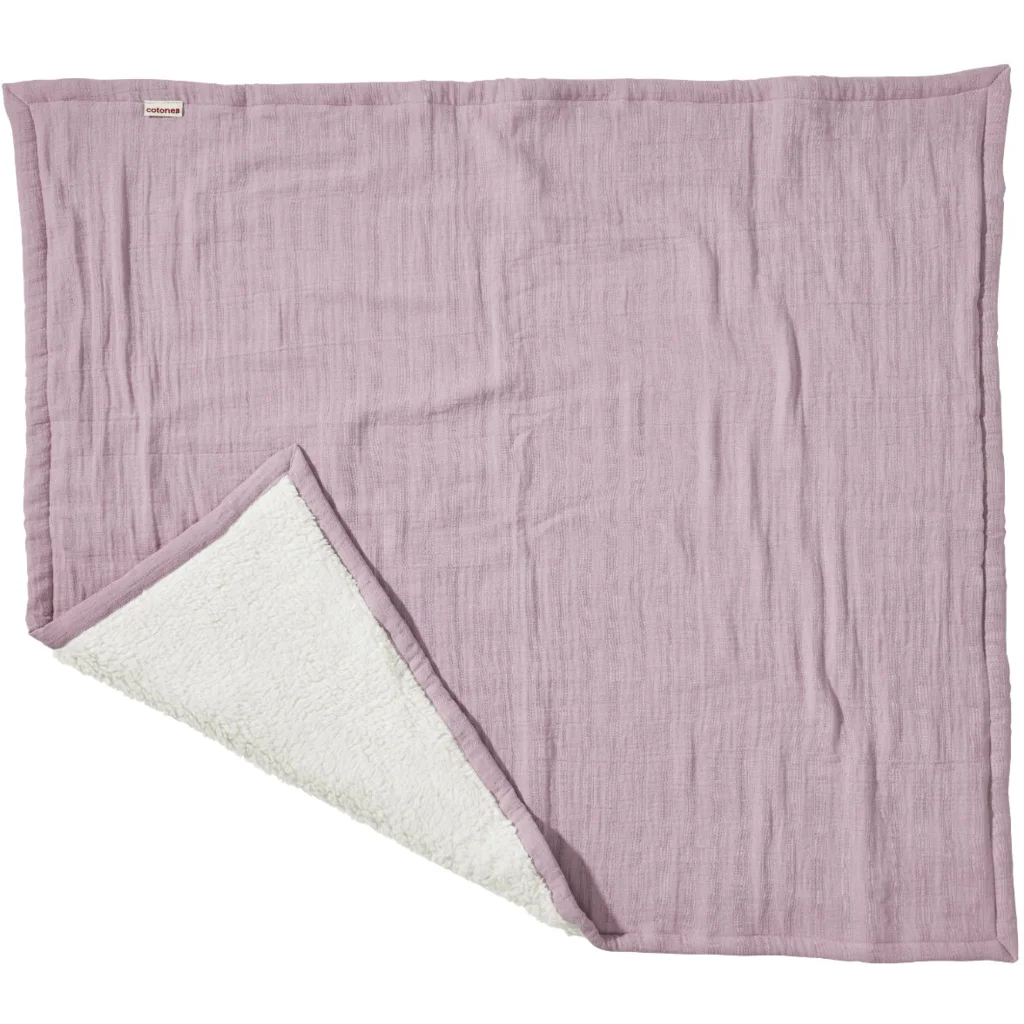 Bio Musselin Baby-Wendedecke in Altrosa Rosa von Cotonea Größe 75x85 cm