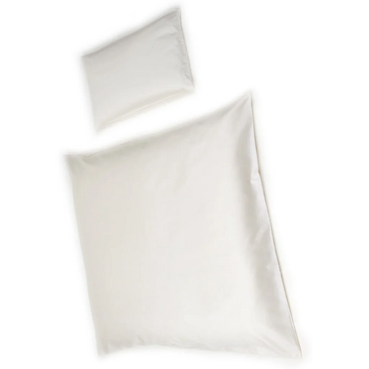 Bio Satin Baby-+Kinder-Bettwäsche Classic Kissenbezug in Creme von mudis Größe 30x45 cm