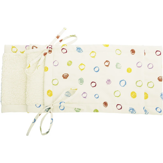 Bio Satin Baby-Nestchen Kritzelkreise in Muster Kritzelkreise von Cotonea Größe 230x25 cm