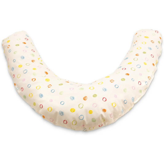 Bio Satin Baby-Stillkissen Ersatzbezug Kritzelkreise in Muster Kritzelkreise von Cotonea Größe 36x180 cm