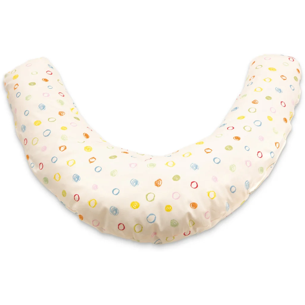 Bio Satin Baby-Stillkissen Kritzelkreise in Muster Kritzelkreise von Cotonea Größe 36x180 cm