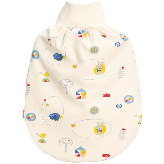 Bio Satin Baby-Strampelsack Hase mit Teddyplüschfutter in Muster Hase von Cotonea Größe 35x50 cm