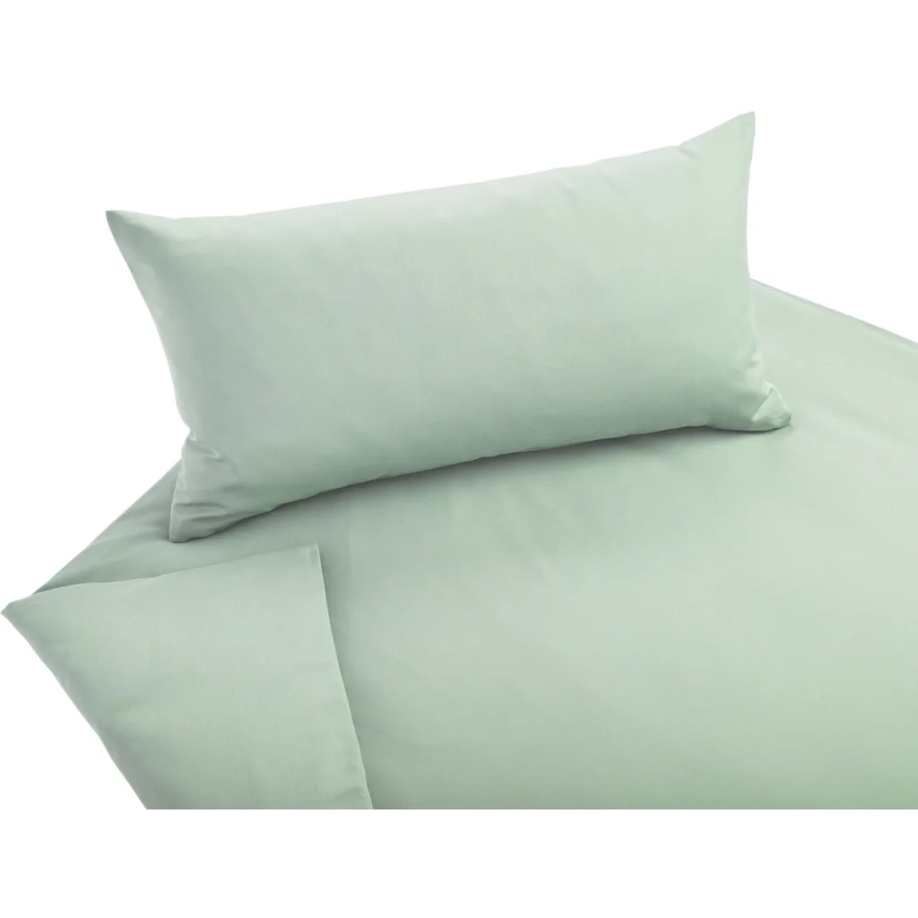 Bio Satin Bettwäsche Classic Garnitur in Celadon Grün von Cotonea Größe 155x220 + 80x80 cm