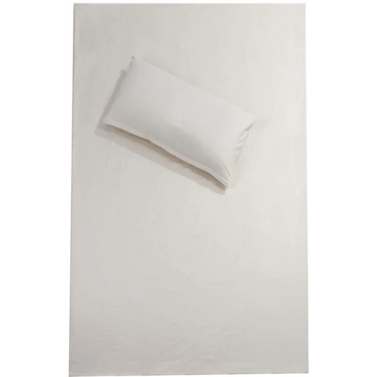 Bio Satin Bettwäsche Classic Garnitur in Creme von mudis Größe 135x200 + 40x60 cm