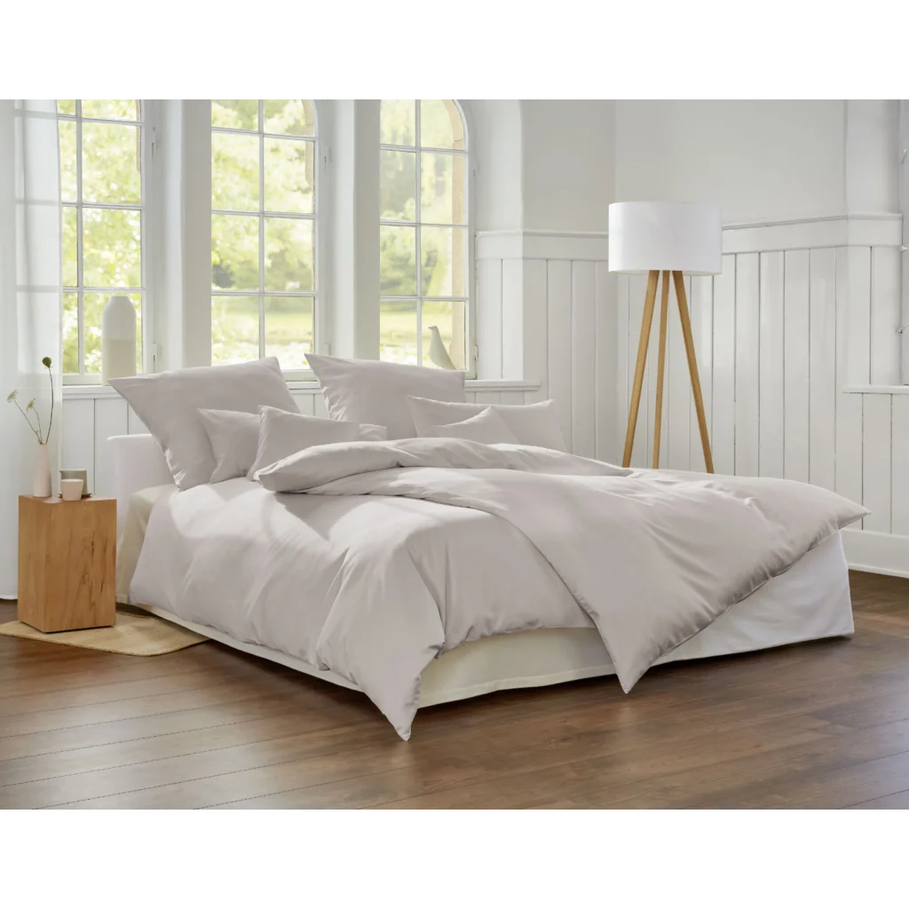Bio Satin Bettwäsche Classic Kissenbezug in Kaschmir Beige von Cotonea Größe 40x40 cm