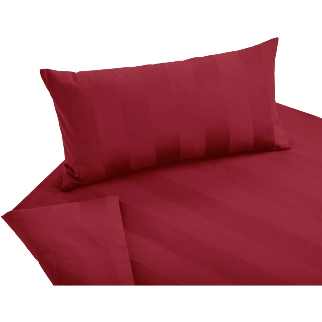 Bio Satin Bettwäsche Superbe Garnitur in Rot von Cotonea Größe 135x200 + 40x80 cm