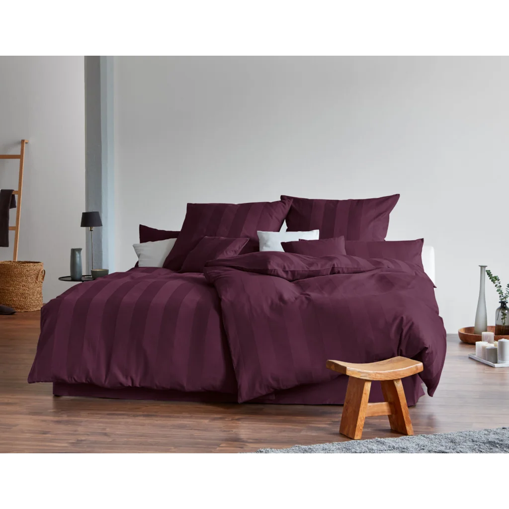 Bio Satin Bettwäsche Superbe Garnitur in Teak von Cotonea Größe 135x200 + 80x80 cm