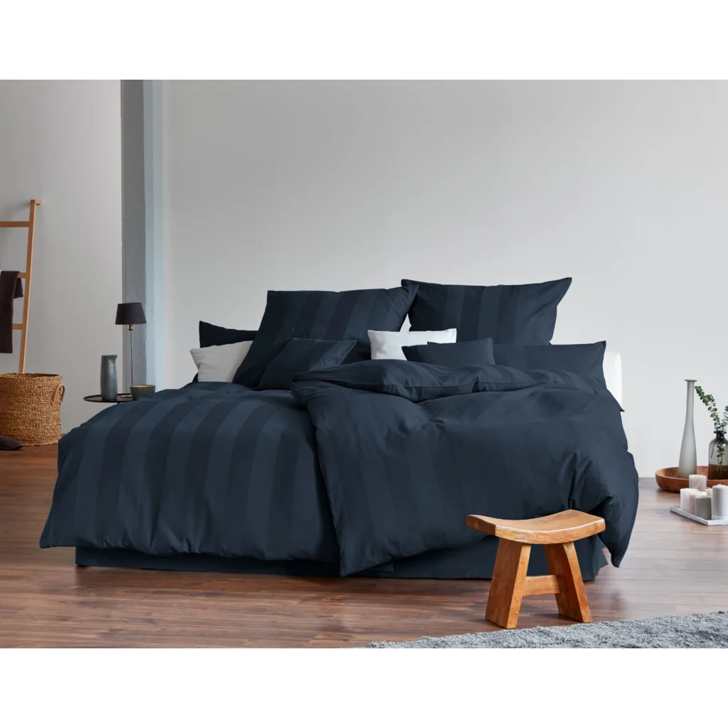 Bio Satin Bettwäsche Superbe Kissenbezug in Azurblau von Cotonea Größe 40x80 cm