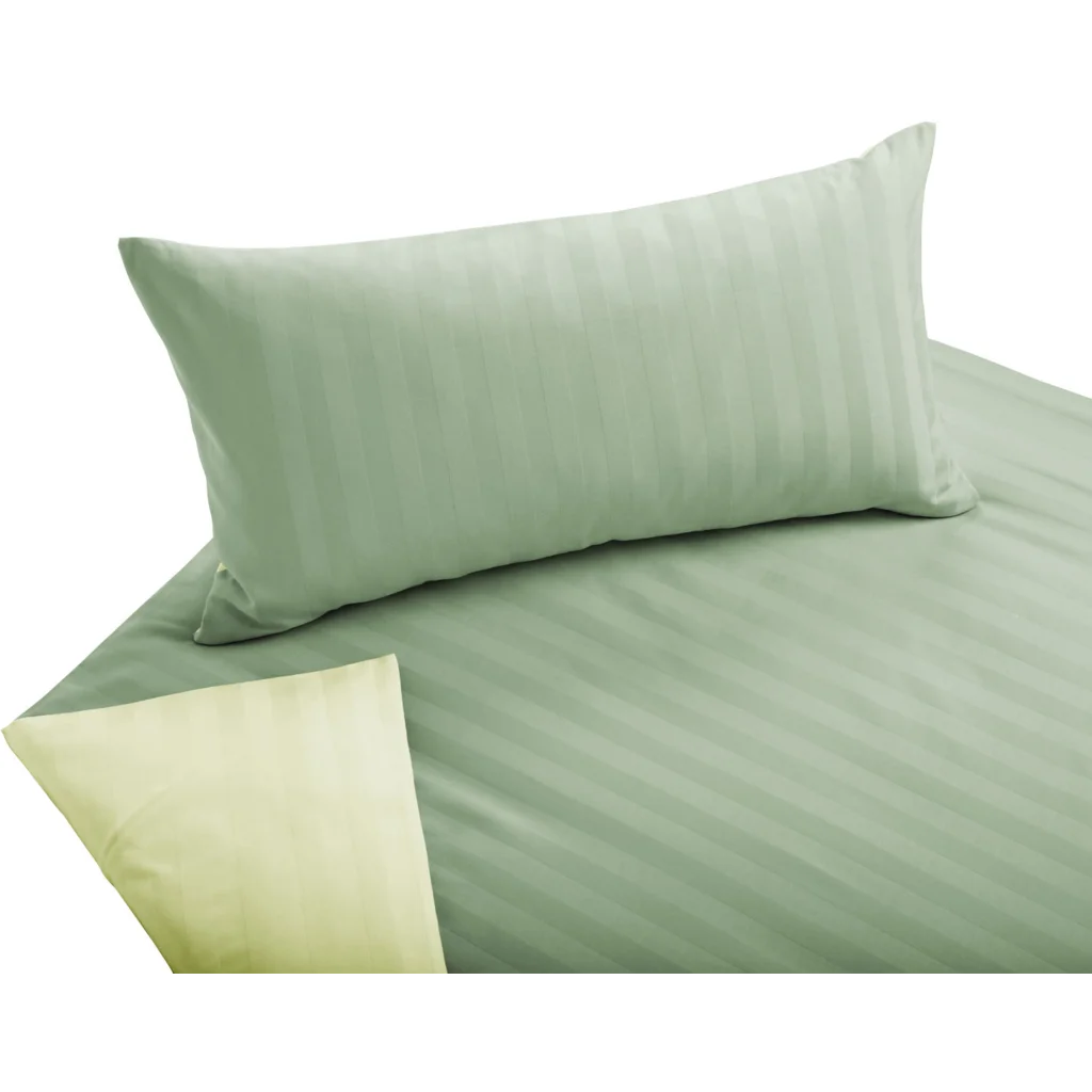 Bio Satin Wendebettwäsche Linea Garnitur in Kiwi+Limette Grün von Cotonea Größe 155x220 + 80x80 cm