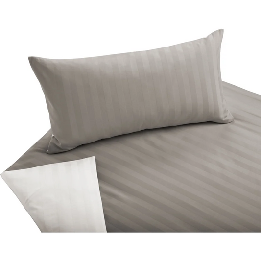 Bio Satin Wendebettwäsche Linea Kissenbezug in Muskat+Creme Beige+Creme von Cotonea Größe 40x40 cm