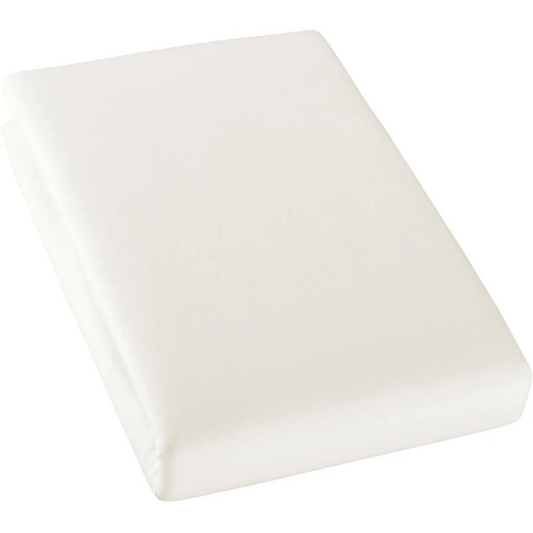 Bio Single-Jersey Spannbettlaken für Topper in Standardgröße - Einzelbett in Creme von Cotonea Größe 90-100 x 190-200 cm