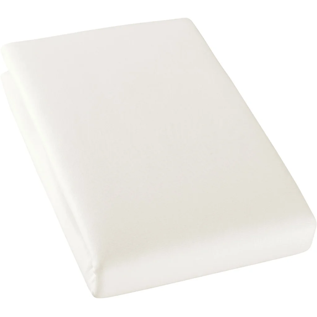 Bio Single-Jersey Spannbettlaken für Topper in Übergröße in Creme von Cotonea Größe 140-160 x 200 cm