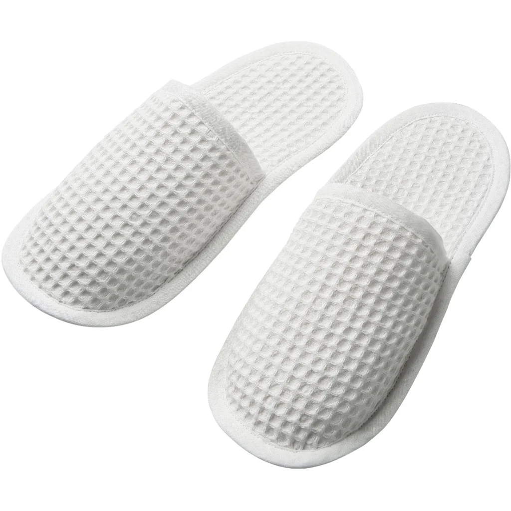 Bio Waffelpiqué Slipper in Weiß von Cotonea Größe S (37-39)