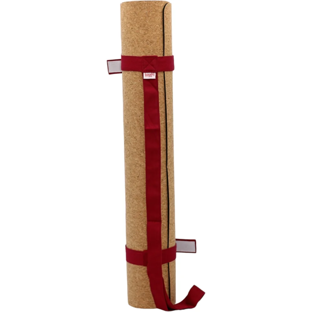 Bio Yogamatten Tragegurt in Bordeaux Rot von BAGHI Größe 96x3 cm