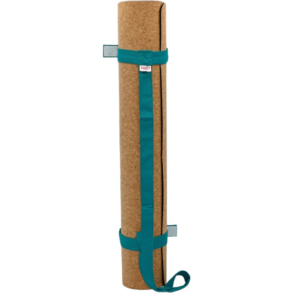 Bio Yogamatten Tragegurt in Petrol Blau von BAGHI Größe 96x3 cm
