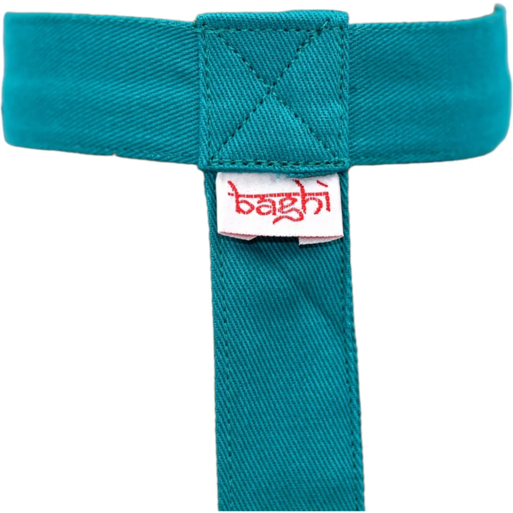 Bio Yogamatten Tragegurt in Petrol Blau von BAGHI Größe 96x3 cm
