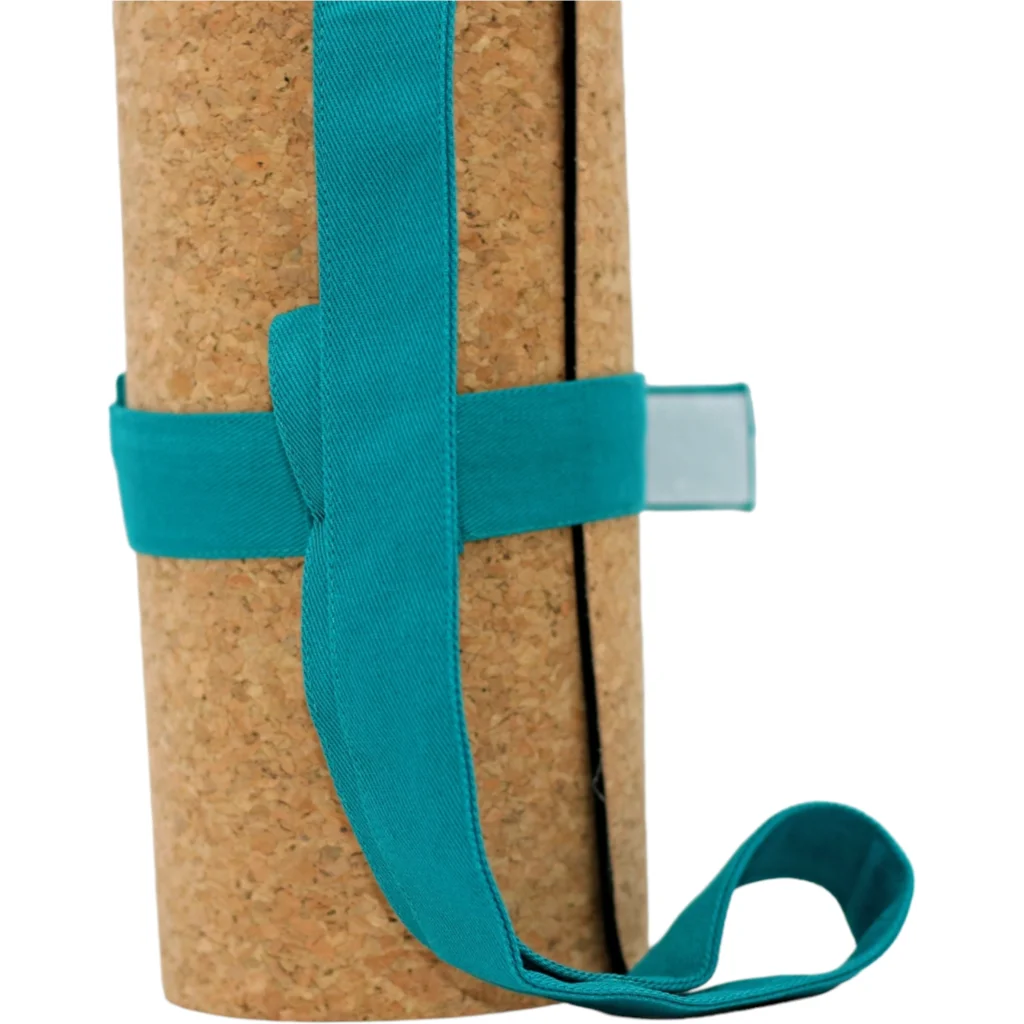 Bio Yogamatten Tragegurt in Petrol Blau von BAGHI Größe 96x3 cm