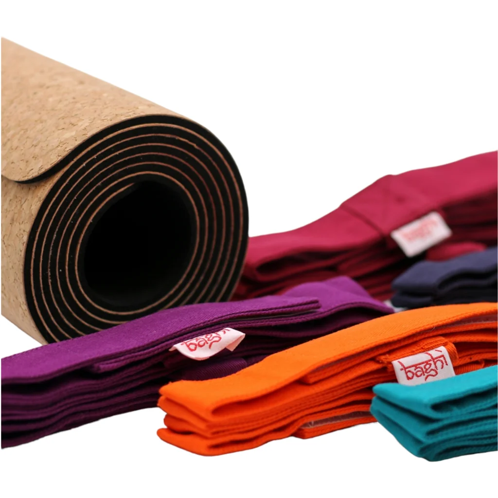 Bio Yogamatten Tragegurt in Petrol Blau von BAGHI Größe 96x3 cm